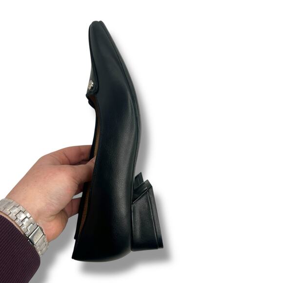 Naturalizer Black Low Heel Pumps Size 7 Chunky Kitten Heel Pointy Toe Heels - Picture 5 of 11